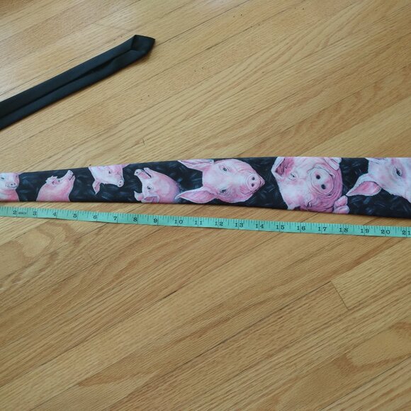 Vintage 80s Pig Necktie Novelty Tie Ralph Marlin Blaine Heilman 1989 - Picture 3 of 13